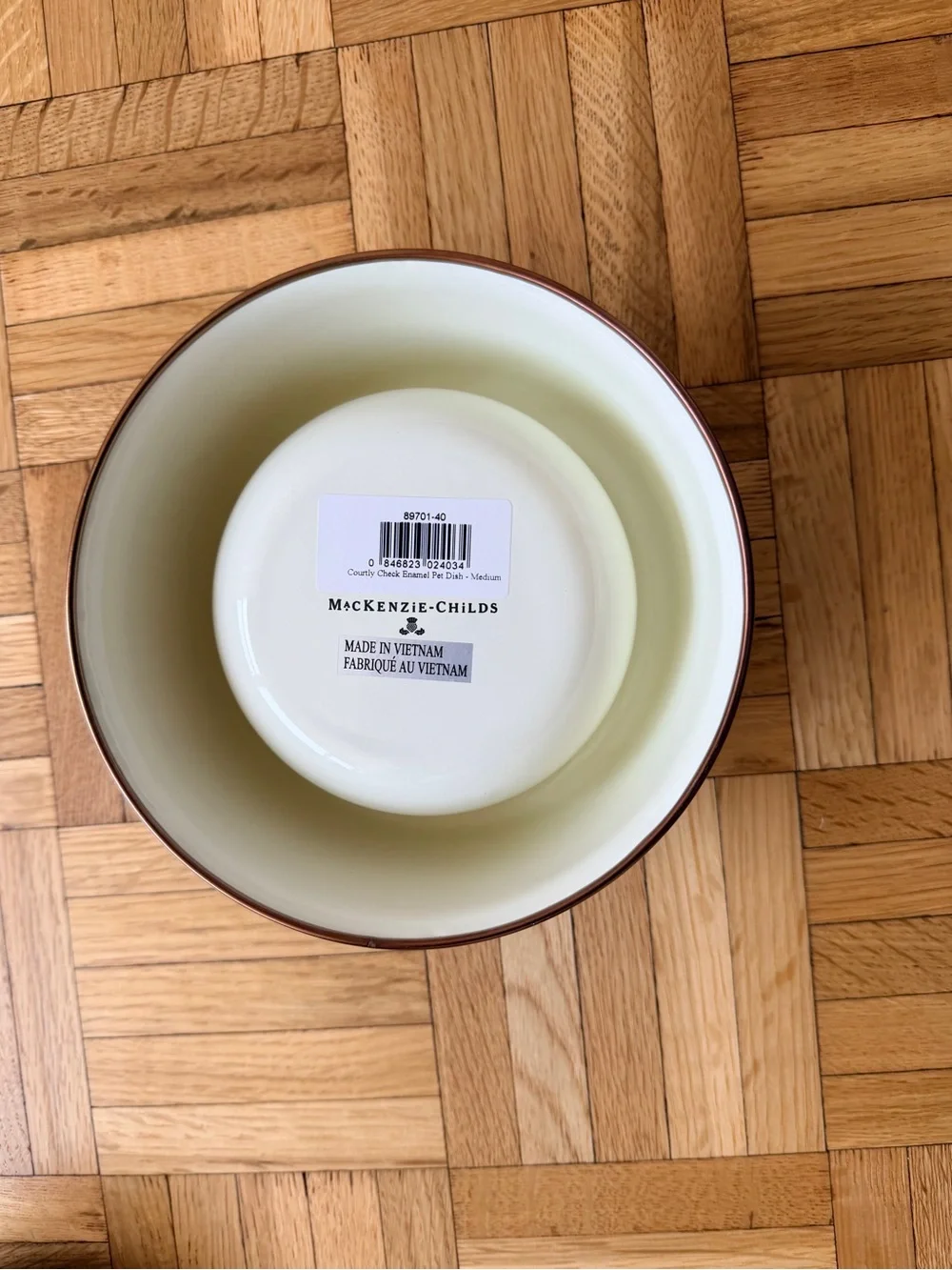 NWT MacKenzie-Childs Courtly Check Dog Bowl